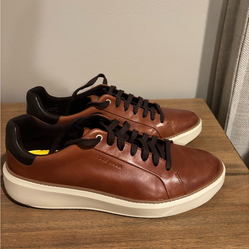 Cole Haan Brown and White Leather Sneakers